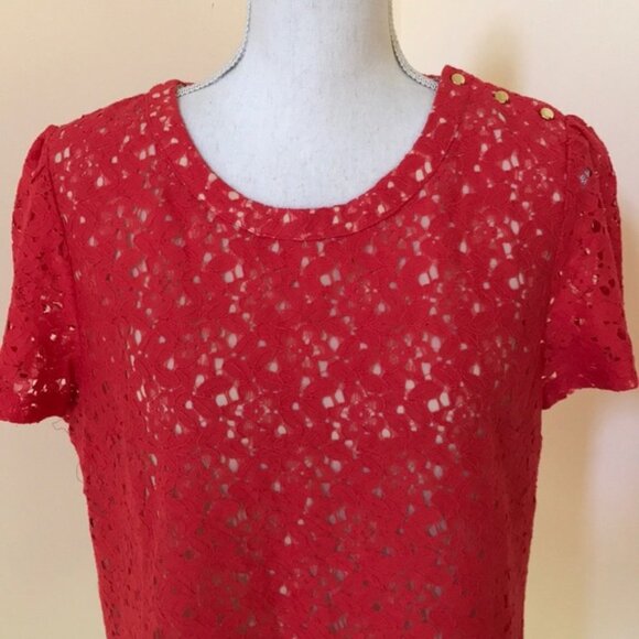 OASIS size 16 lace overlay short sleeve Top - Picture 2 of 8